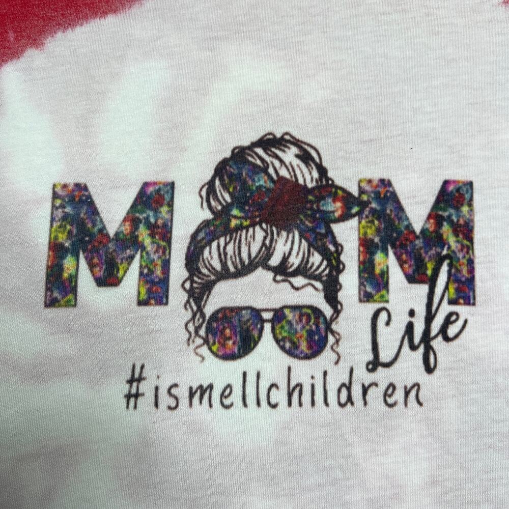 Hocus Pocus Mom Life Red Bleached Tee Medium